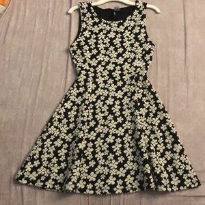 Black and white floral dress
